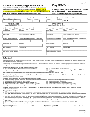 Download a Rental Application Form Ray White Murray Bridge