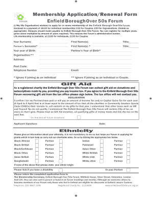 Enfield over 50s Forum Form