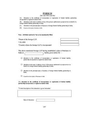 Alteration Form 29