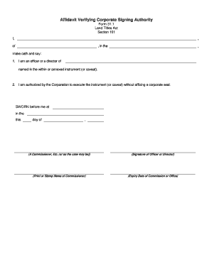 Signature Authority Document  Form