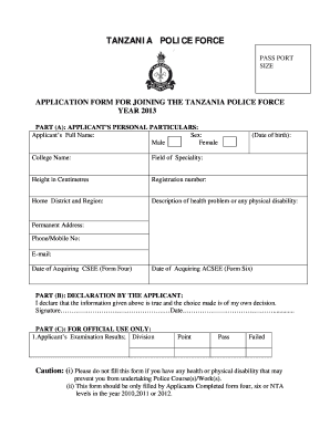 Tanzania Police Forms