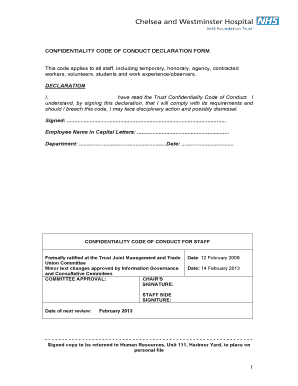 Code of Conduct Declaration Form