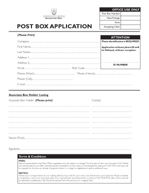Post Box Application Form PDF Bpo Bm