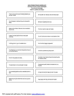 Fortune Cookie Template  Form