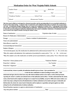School Medication Authorization Form