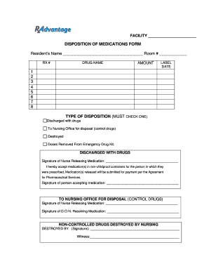 Medication Disposition Form