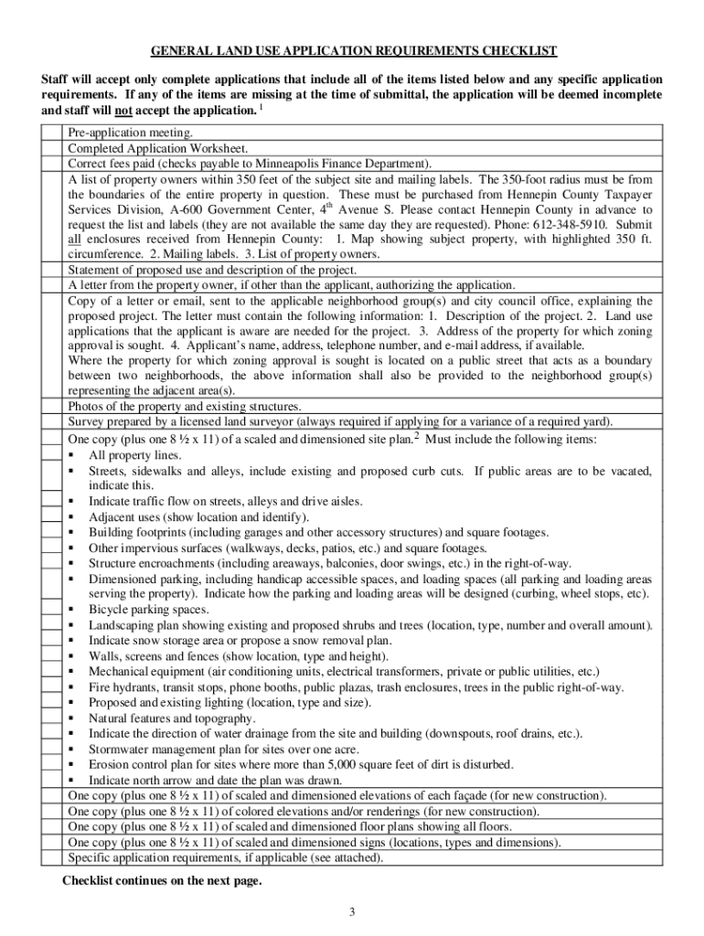 General Land Use Application Minneapolis  Form