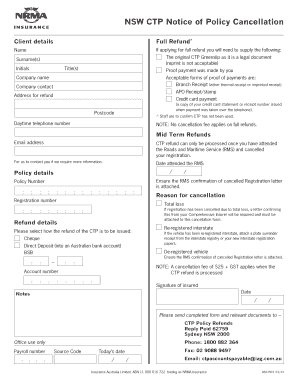 Nrma Green Slip  Form