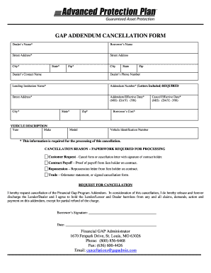 Advanced Protection Plan  Form