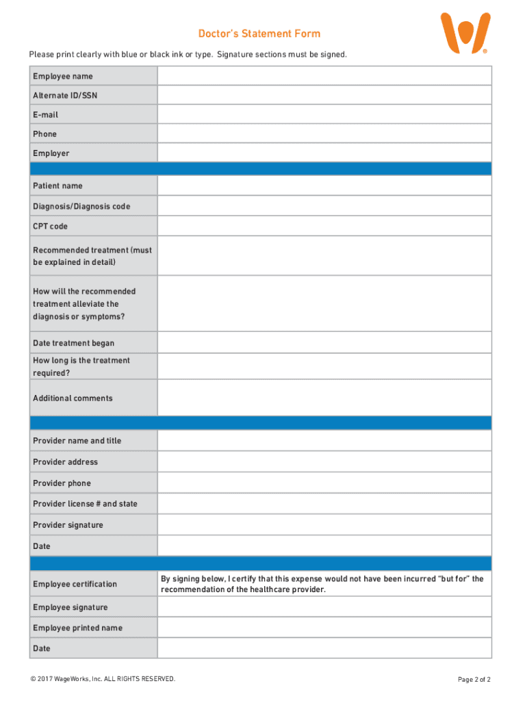 Doctor Statement  Form