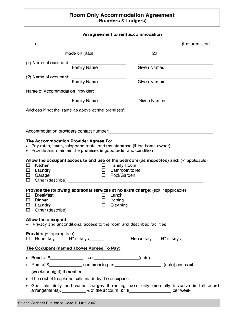 BRoom Rentalb Agreement Template  Form