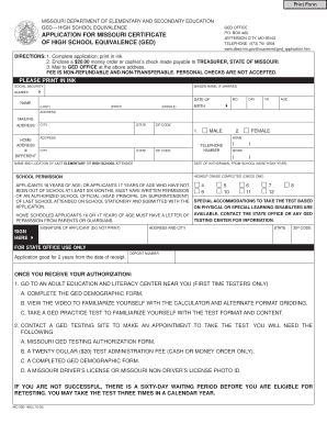 Ged Application Form