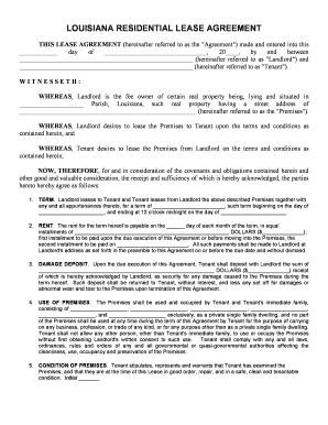 Housing Lease  Form