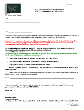 Application for Financial Assistance Harrison County Hospital  Form