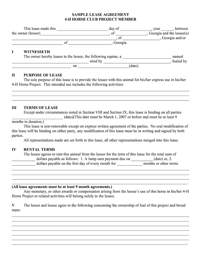 Sample Lease Form DOC Purpose Built Taxi Sample Lease Agreement Caes Uga