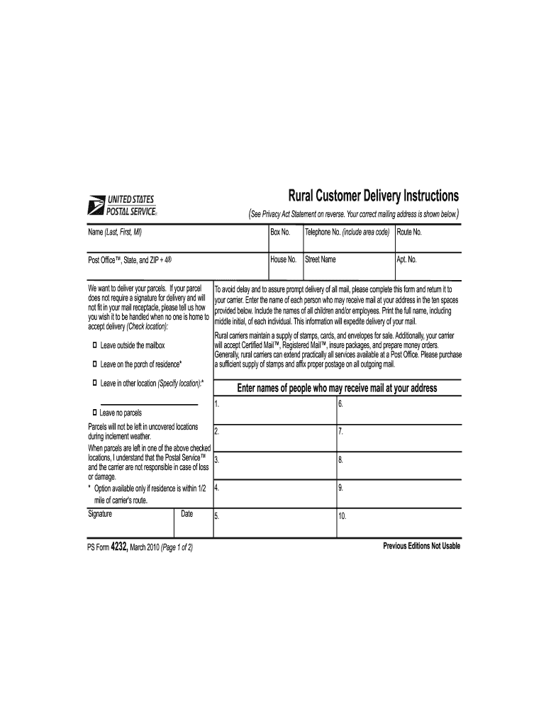  Usps Form 4232 2010-2024