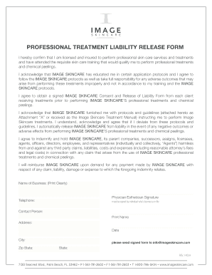  Esthetician Liability Waiver Form 2014