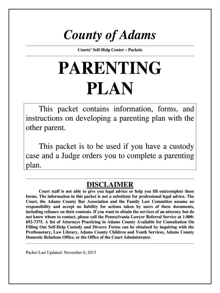  Pa Parenting Plan 2013-2024