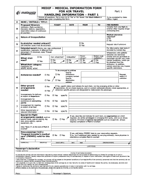 Medif Form Malaysia Airlines