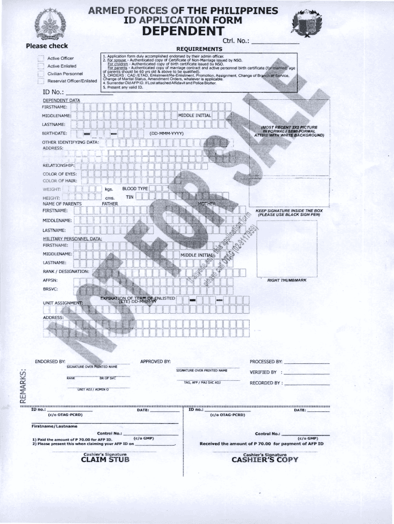 Afp ID Application Form