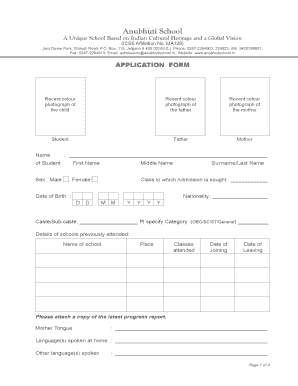 Anubhuti School Jalgaon Admission Form