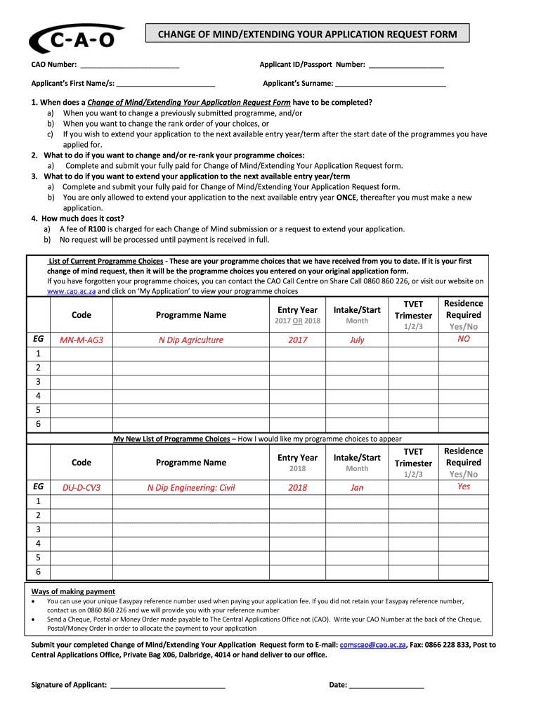 Cao  Form