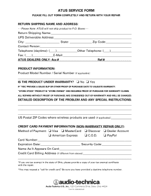 Atus Service Form