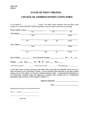 Change Address on Concealed Carry Permit  Form
