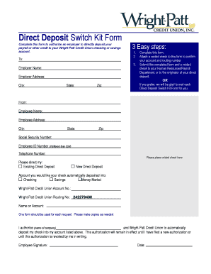 Direct Deposit Form Wright Patt