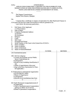 Income Certificate Download Manipur  Form