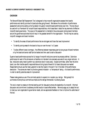 Nonprofit Board Self Assessment Tool Mckinsey Company  Form