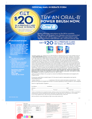 Oral B Rebate Form