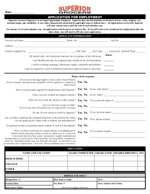 Big Saver Foods Application  Form