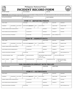 Police Report Sample Philippines  Form