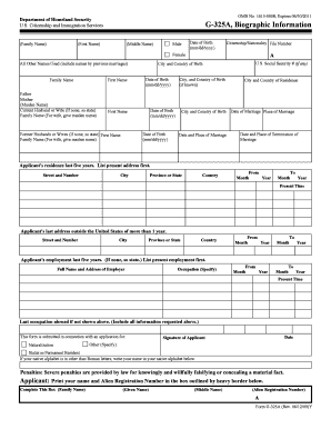 Form G 325A, Biographic Information Visaserve Com