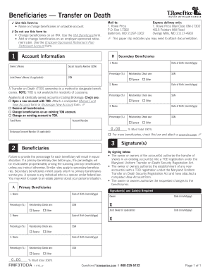 T Rowe Price Transfer on Death Form