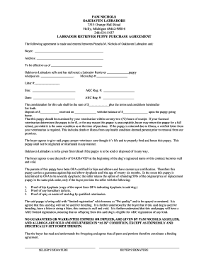 Oakhaven Labradors  Form