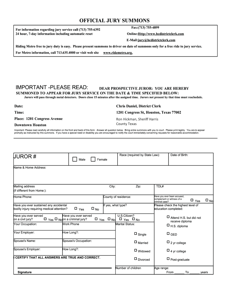 Excuse From Jury Duty Letter From Employer from www.signnow.com