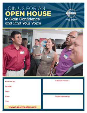 Toastmasters Open House Flyer Template  Form