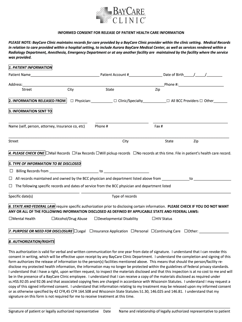 Baycare Doctors Note  Form