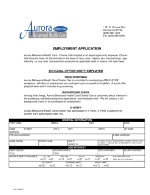 Aurora Behavioral Health Care Application Form Charter Oak