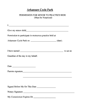 Motocross Track Waiver Form