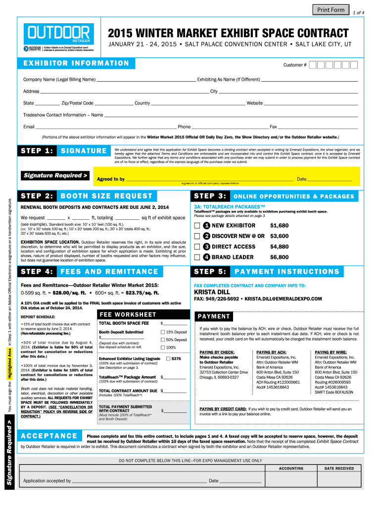 PDF Contract Outdoor Retailer  Form