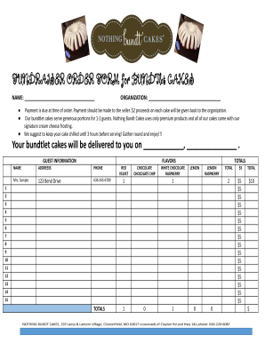 Nothing Cakes Fundraiser  Form