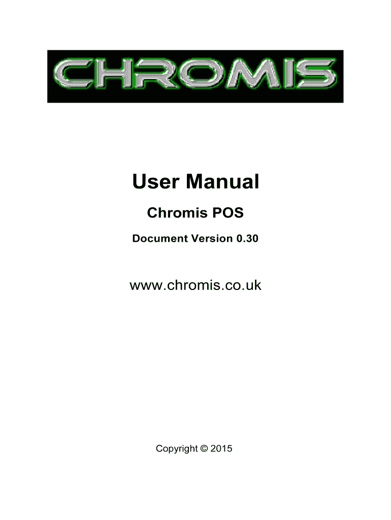Chromis Pos Manual PDF  Form