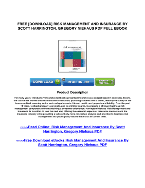 Risk Management and Insurance Harrington PDF No No Download Needed Needed  Form