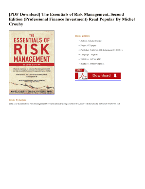 The Essentials of Risk Management PDF  Form