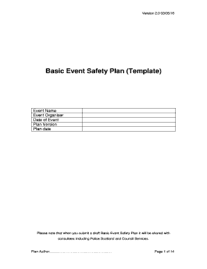 Event Safety Plan Template  Form