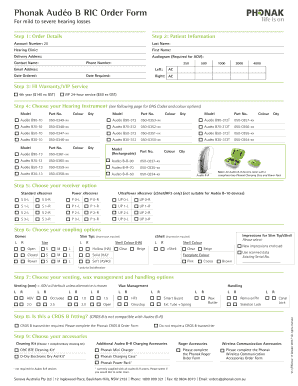 Phonak Order Forms