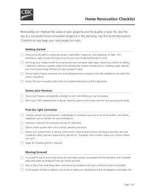 Whole House Renovation Checklist PDF  Form